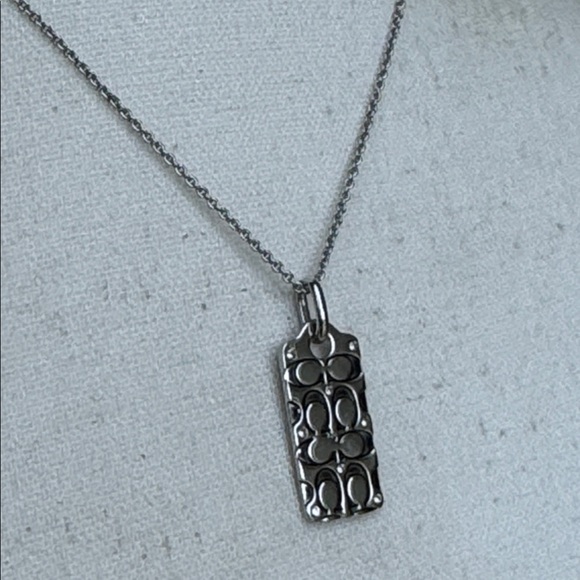 Coach silver rhinestone hang tag necklace - NWOT - Picture 3 of 9